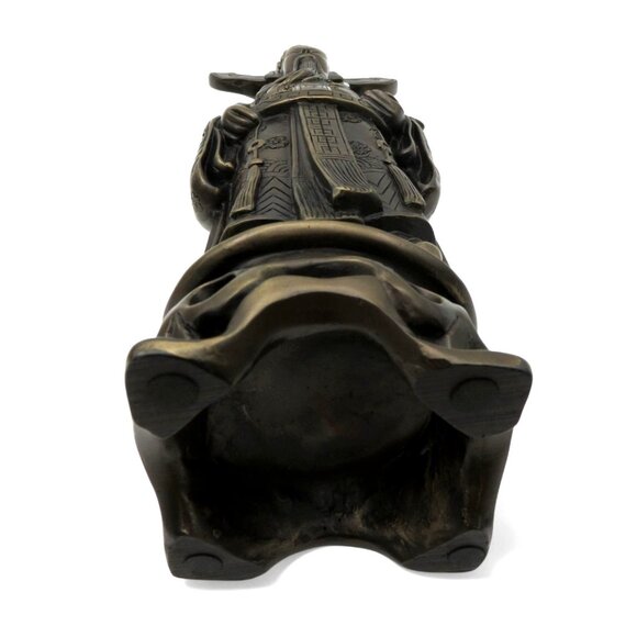 Asian FENG SHUI Bronze Colour Ceramic Figurine 12" Tall Vintage - Picture 11 of 12